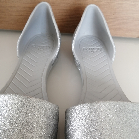 Native Audrey Bling D'Orsay Silver Glitter Sparkle Slip On Flats 8 - Picture 7 of 16